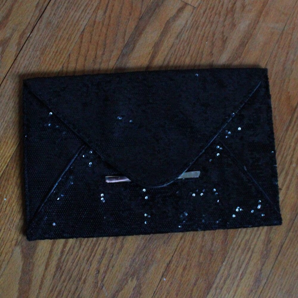 Cache Sequin Envelope Fold Over Clutch Purse - image 1